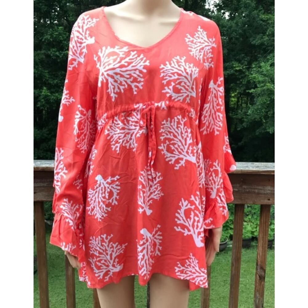 Escapada Collection M Orange and white beach cover Never Worn